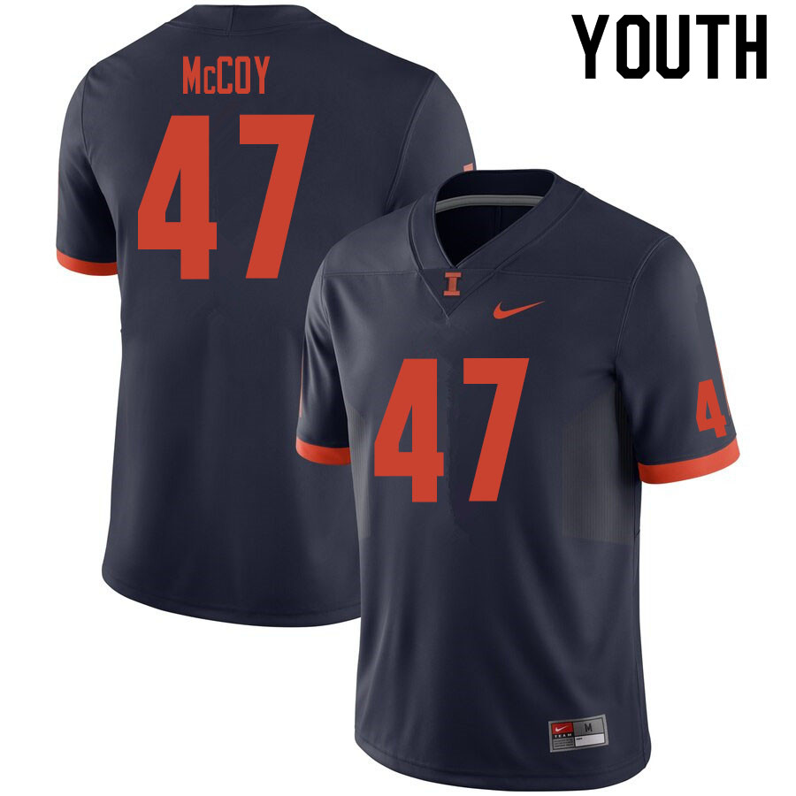 Youth #47 Quinton McCoy Illinois Fighting Illini College Football Jerseys Sale-Navy